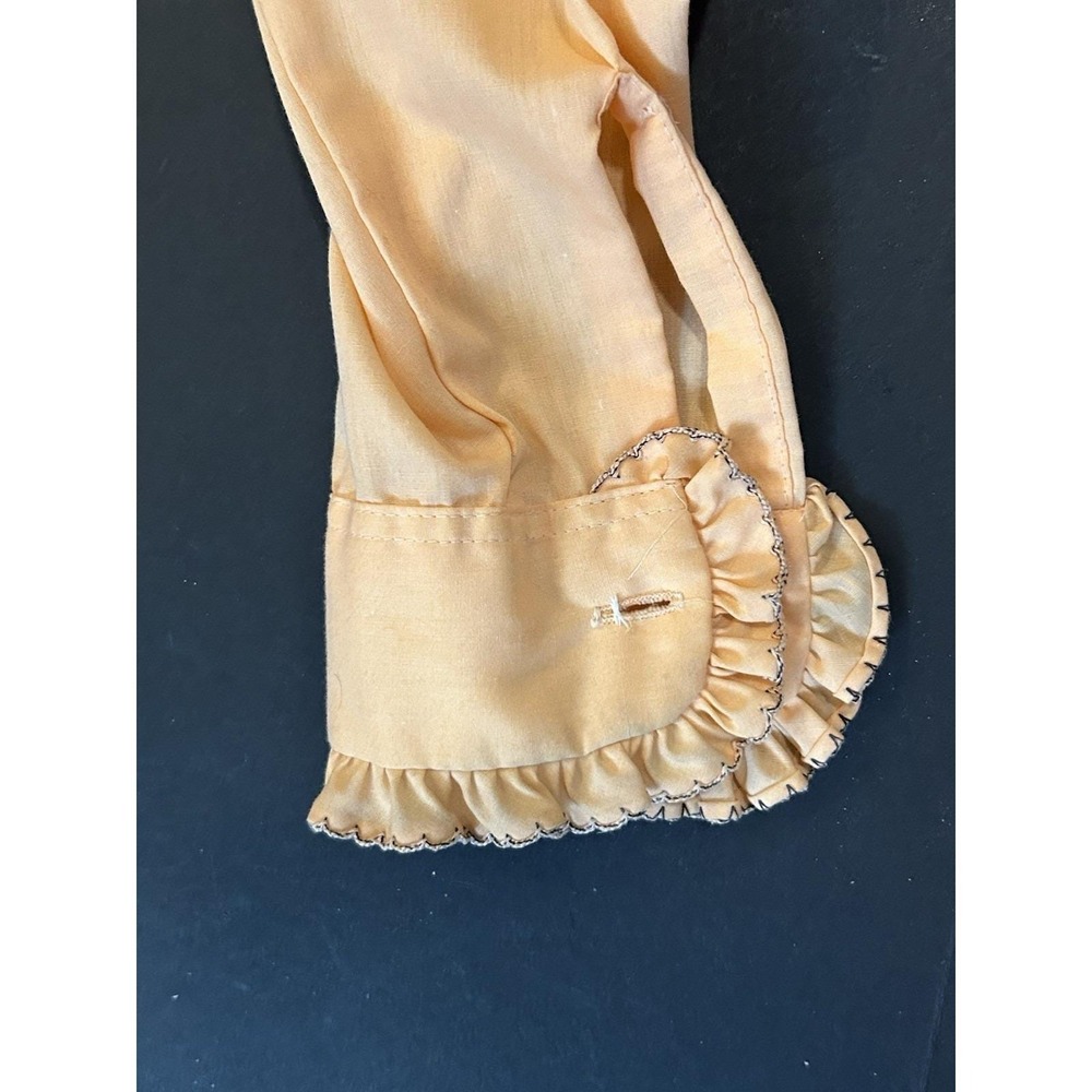 Rare Vtg  70s DELTON Peach Tux Tuxedo Formal Wear Boys Ruffle Ruffled SHIRT Sz M - Picture 2 of 5